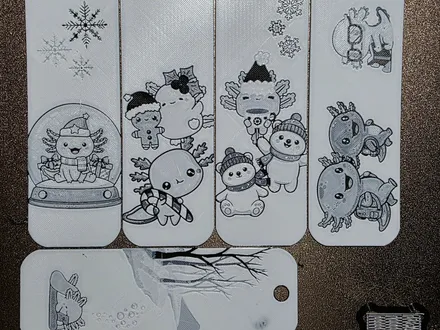 3D printed Cartoon Axolotl Bookmark — community design photo