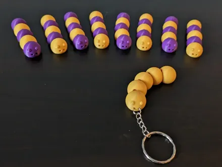 3D printed Caterpillar Fidget Keychain — community design photo