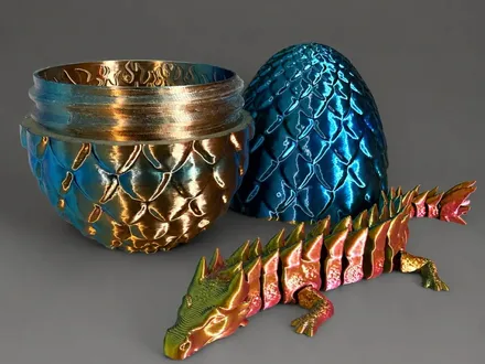 3D printed Flexi Baby Dragon In Egg — community design photo