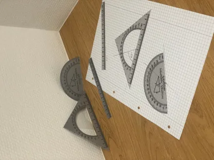 3D printed Ruler and Protractor Set — community design photo