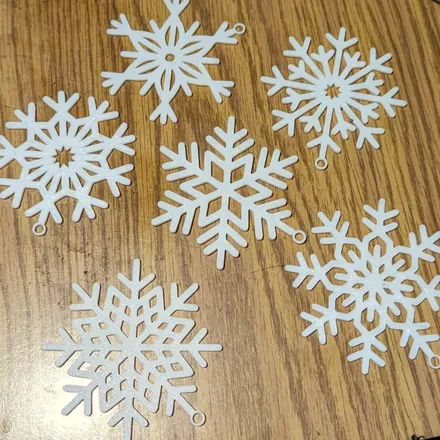 3D printed Snowflake Ornament Set — community design photo
